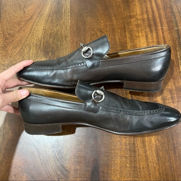 Gucci Horsebit Loafers Leather Slip on Split Toe Shoes Size 8.5 - Picture 6 of 9